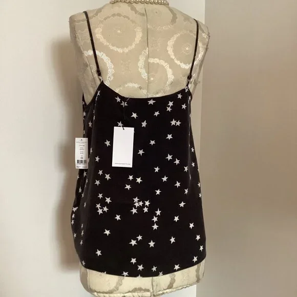 NWT Equipment Femme Layla Silk Cami Black Celestial Star Print XS CASUAL CITY - Picture 4 of 4